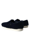 Dolce & Gabbana Blue Shearling Slip Loafers Sneakers Shoes