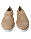 Dolce & Gabbana Beige Suede Caiman Men Loafers Slippers Shoes