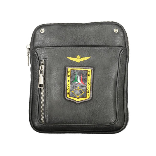 Aeronautica Militare Sleek Gray Shoulder Bag with Iconic Embroidery