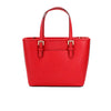 Michael Kors Jet Set Bright Red Leather XS Carryall Top Zip Tote Bag Purse