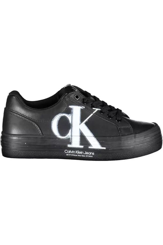 Calvin Klein Eco-Conscious Lace-Up Sneakers in Sleek Black