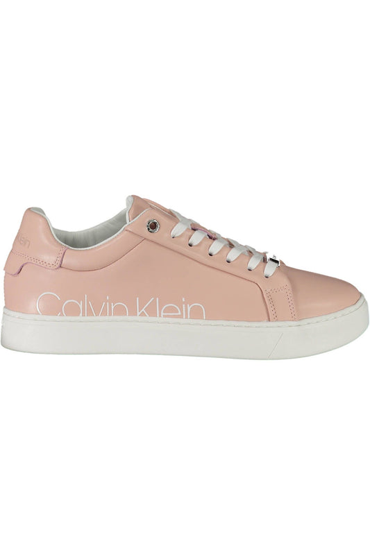 Calvin Klein Chic Pink Lace-up Sneakers with Logo Accents