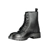 Calvin Klein Sleek Black Ankle Boots with Laces and Zip Detail