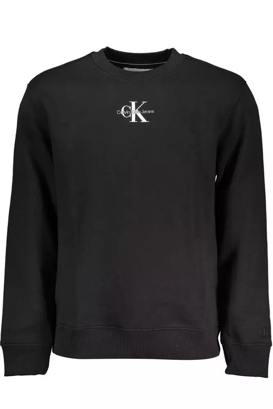 Calvin Klein Sleek Black Embroidered Logo Sweatshirt