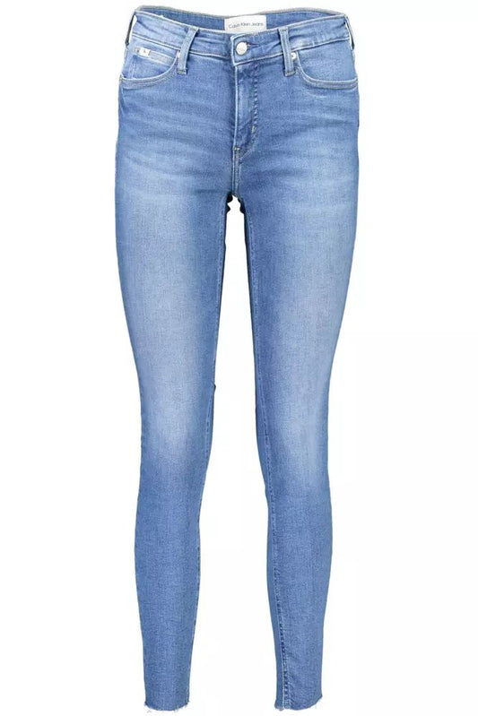 Calvin Klein Eco-Conscious Mid-Rise Skinny Jeans in Light Blue