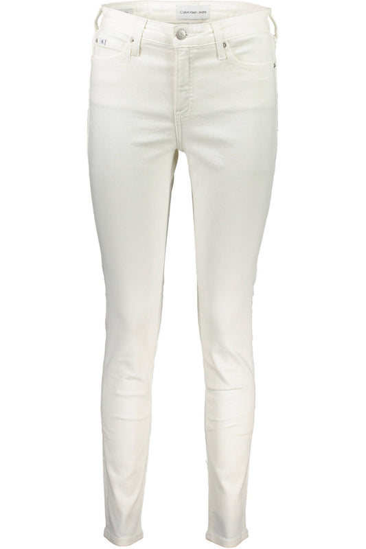 Calvin Klein Chic White Skinny Jeans with Logo Detail