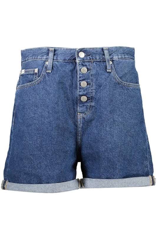 Calvin Klein Chic Blue Denim Shorts with Logo Embellishment