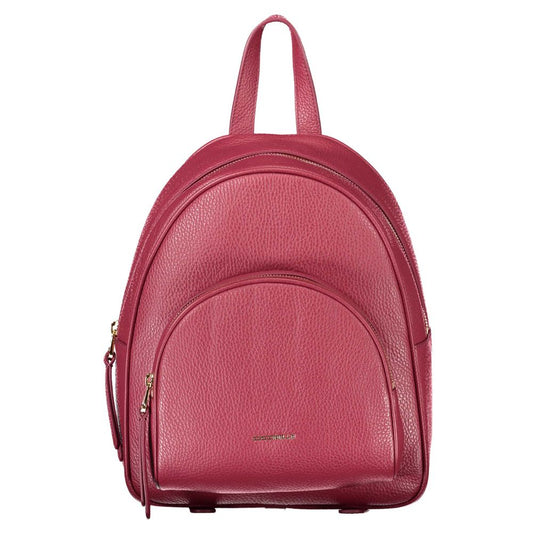 Coccinelle Chic Pink Leather Backpack with Logo Detail