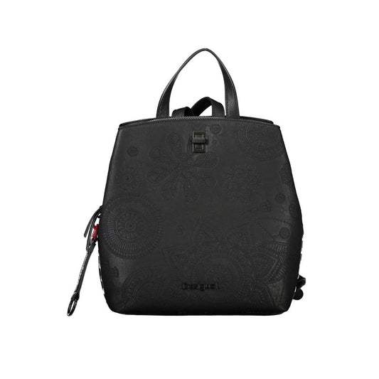 Desigual Chic Black Backpack with Contrasting Details
