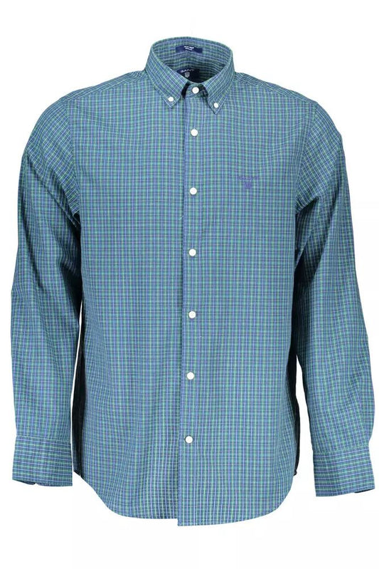 Gant Elegant Blue Long Sleeve Cotton Blend Shirt