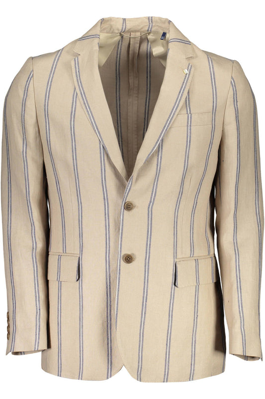 Gant Classic Linen Single-Breast Beige Jacket