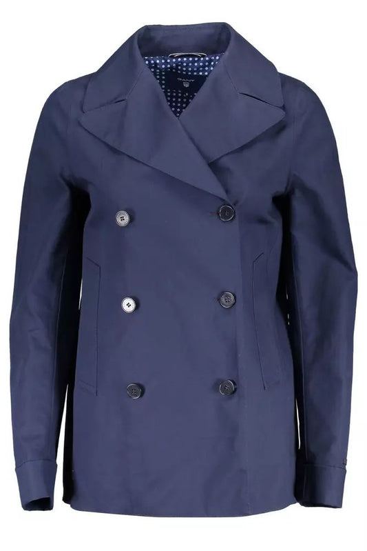 Gant Chic Blue Cotton Sports Jacket with Logo Detail
