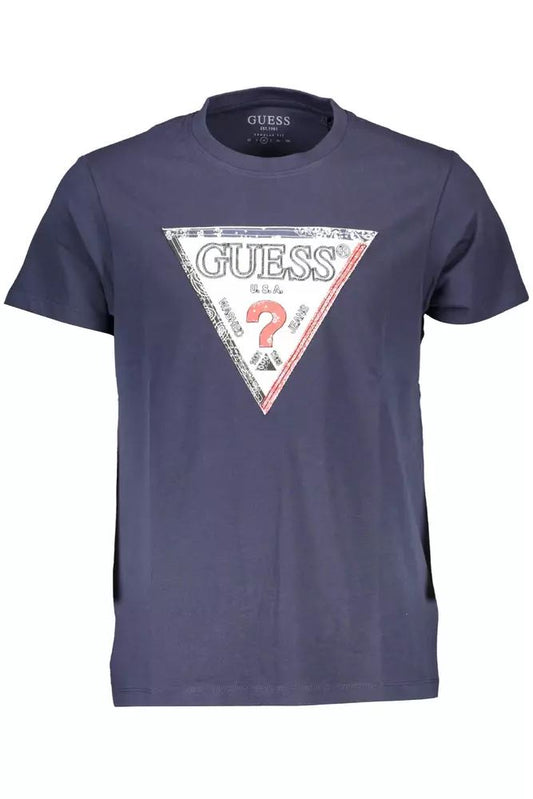 Guess Jeans Classic Blue Organic Cotton Logo Tee