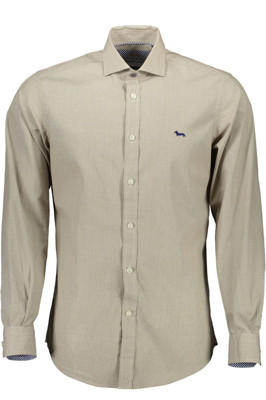 Harmont & Blaine Elegant Beige Narrow Fit Cotton Shirt