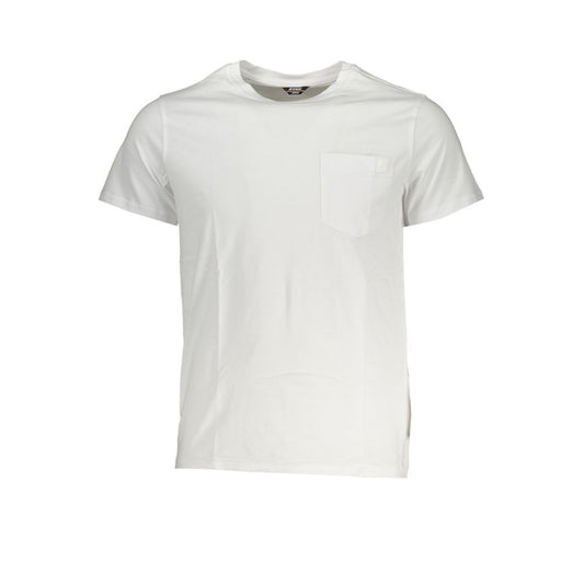K-WAY Elegant White Cotton T-Shirt with Pocket Detail