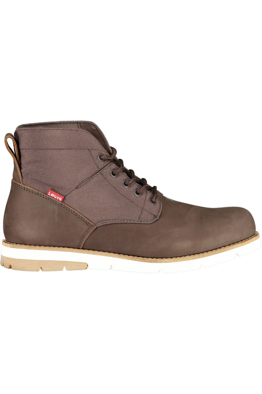 Levi's Rustic Brown Lace-Up Boots with Logo Detail