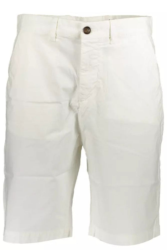 North Sails Elegant White Bermuda Shorts - Regular Fit with Logo