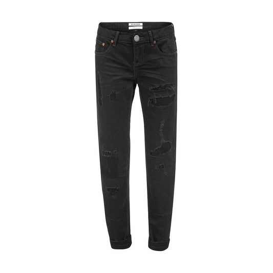 One Teaspoon Chic Black Distressed Patched Jeans