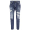 Dondup Distressed Blue Cotton Mius Jeans