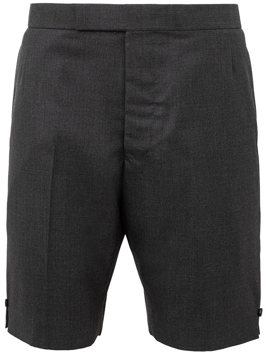 Thom Browne Elegant Grey Wool Bermuda Shorts