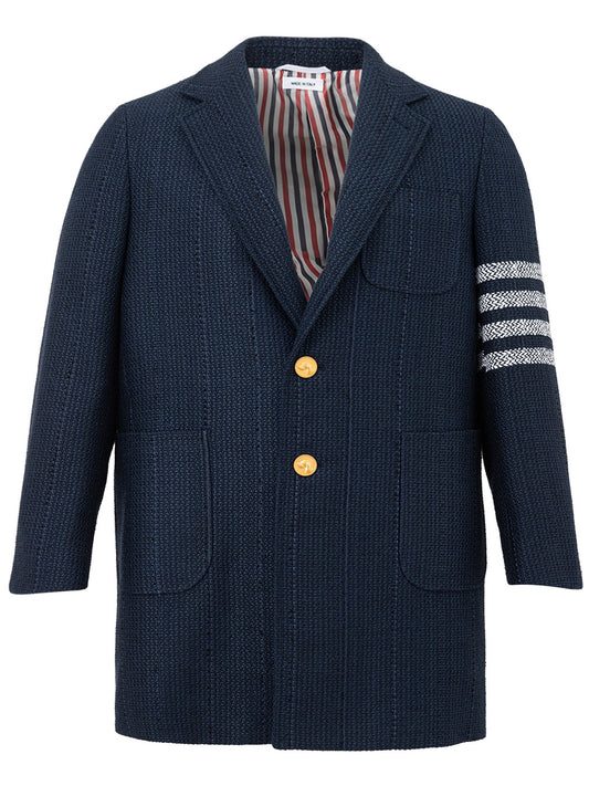 Thom Browne Elegant Slim Fit Chesterfield Overcoat
