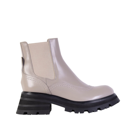 Alexander McQueen Chic Taupe Chelsea Leather Boots
