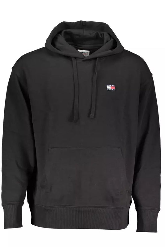 Tommy Hilfiger Sleek Hooded Cotton Sweatshirt in Black