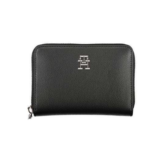 Tommy Hilfiger Elegant Black Zip Wallet with Multiple Compartments