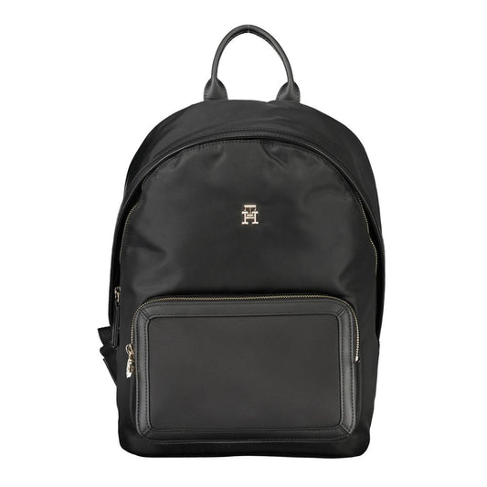Tommy Hilfiger Chic Black Designer Backpack with Logo Detail