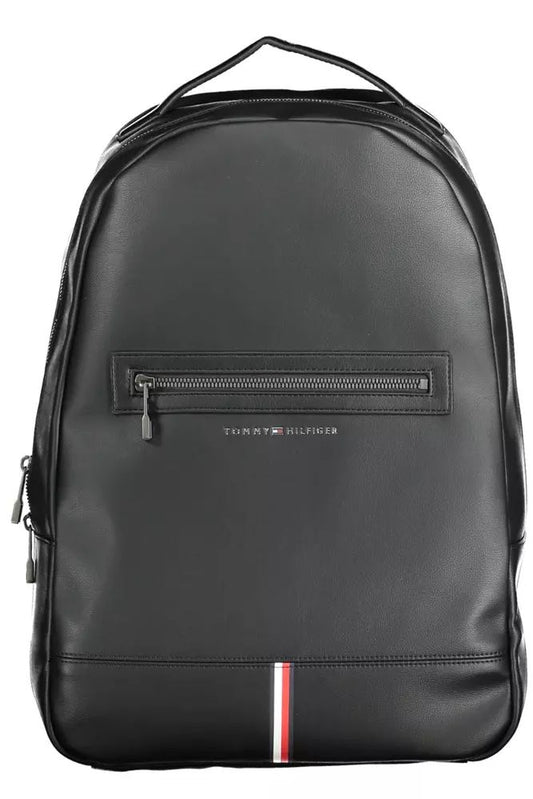 Tommy Hilfiger Sleek Black Contrasting Detail Backpack