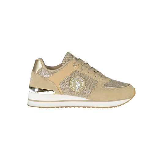 U.S. POLO ASSN. Chic Gold Sneakers with Contrasting Details