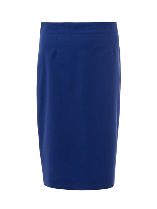 Lardini Elegant Blue Wool Pencil Skirt