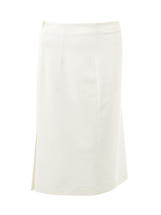 Lardini Elegant White Pencil Skirt