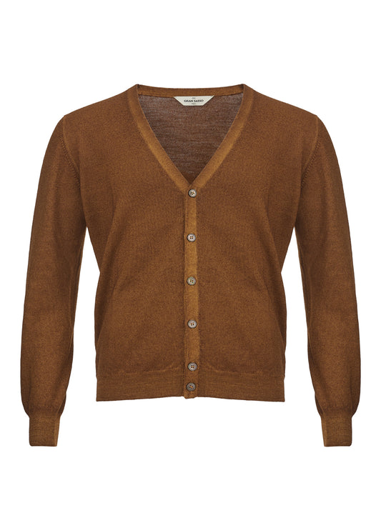 Gran Sasso Elegant Brown Wool Cardigan for Sophisticated Style