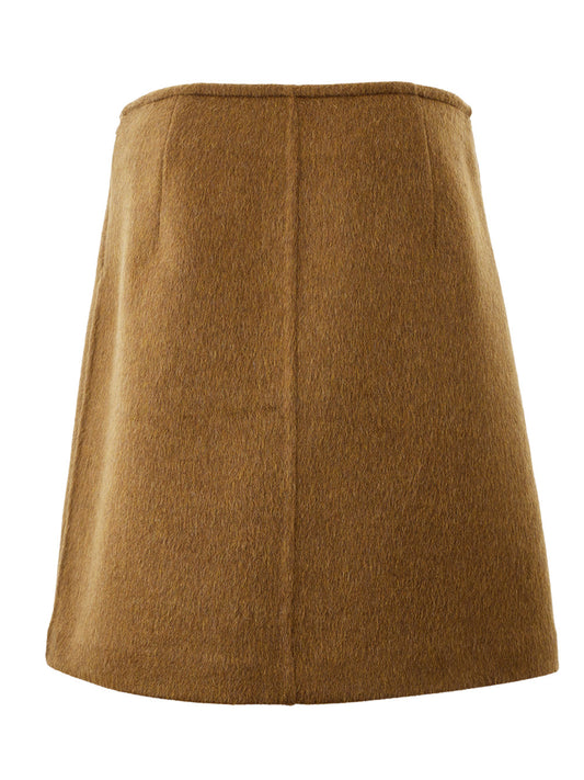 Bottega Veneta Elegant Coconut Brown Pencil Skirt