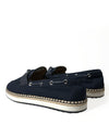 Dolce & Gabbana Navy Blue Slip On Men Moccasin Loafers Shoes