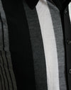 Dolce & Gabbana Black White Jumper Cardigan Polo Sweater