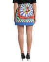 Dolce & Gabbana Multicolor Carretto Cotton High Waist Skirt