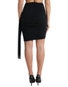 Dolce & Gabbana Black Viscose High Waist Fitted Mini Skirt