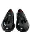 Dolce & Gabbana Black Brushed Calfskin Loafers Dress Shoes