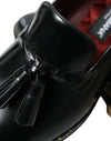Dolce & Gabbana Black Brushed Calfskin Loafers Dress Shoes