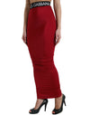 Dolce & Gabbana Red HighWaist Bodycon Stretch Pencil Cut Skirt
