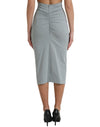 Dolce & Gabbana Gray High Waist Stretch Pencil Cut Midi Skirt