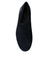 Dolce & Gabbana Blue Suede Caiman Men Loafers Slippers Shoes