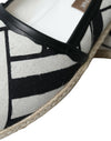 Dolce & Gabbana Beige Black Striped Canvas Espadrilles MONDELLO Shoes