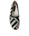 Dolce & Gabbana Beige Black Striped Canvas Espadrilles MONDELLO Shoes