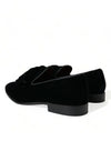 Dolce & Gabbana Black Velvet Loafers Formal Dress Shoes