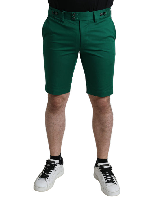 Dolce & Gabbana Deep Green Cotton Stretch Men Bermuda Shorts