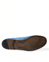 Dolce & Gabbana Blue Raffia Slip On Loafers Casual Shoes