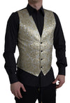 Dolce & Gabbana Elegant Gold Silk Formal Vest